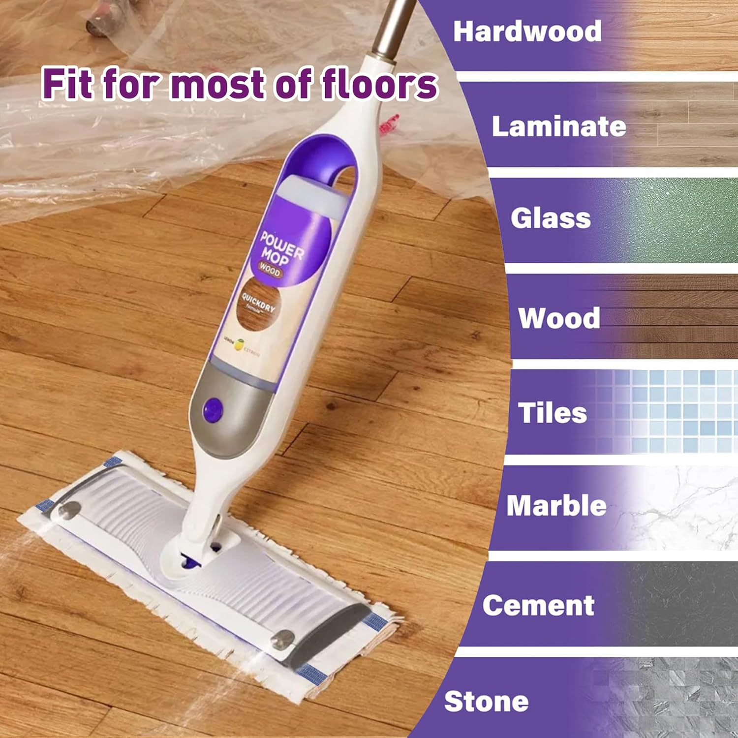 Funtin 40 Count Disposable Mop Pads for Swiffer PowerMop