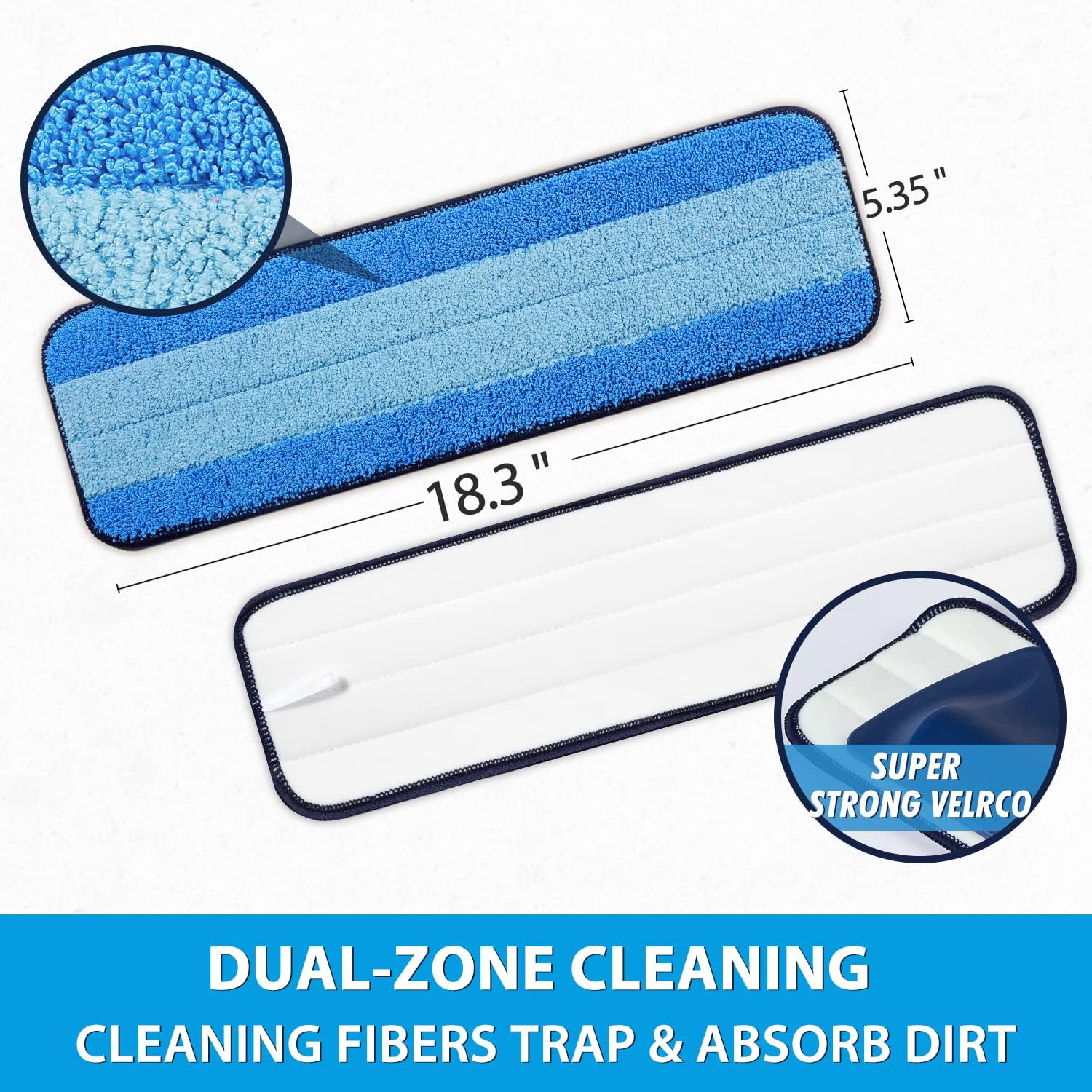 MR SCRUB 6 Pack Microfiber Mop Pads for Bona Mop