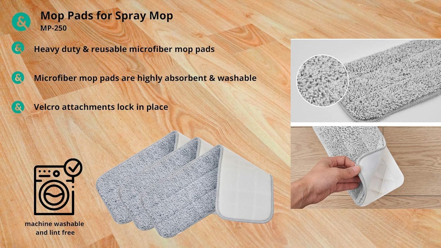 True Tidy 3-Pack Machine Washable Mop Pads
