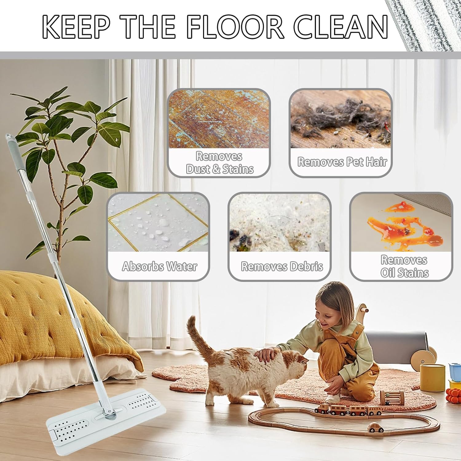 12 Pack Microfiber Mopping Pads - Reusable Washable