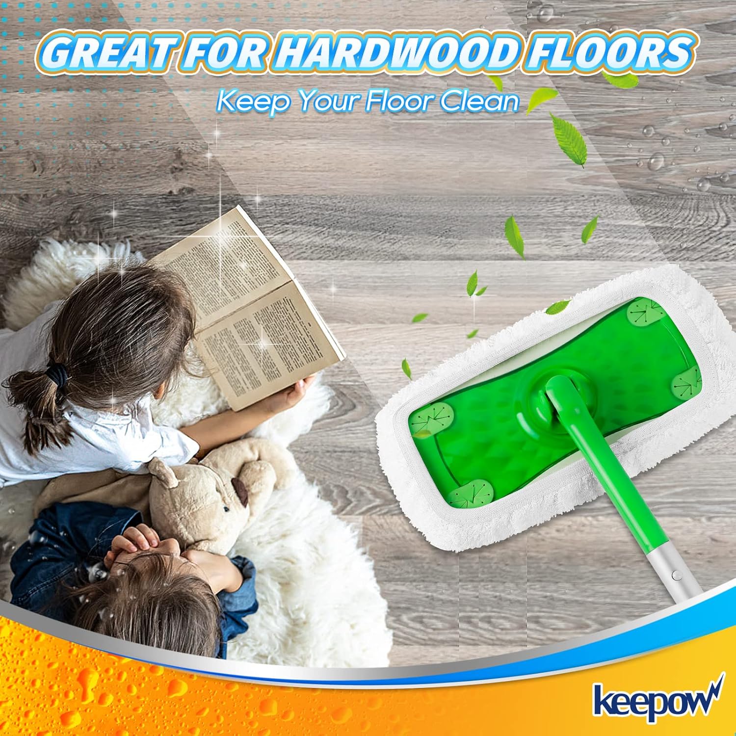KEEPOW Reusable Mop Pads for Swiffer 6-Pack 1