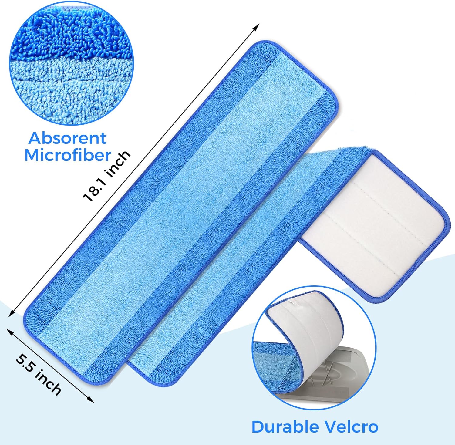 12-Pack Microfiber Mop Pads for Bona Mop Washable Reusable