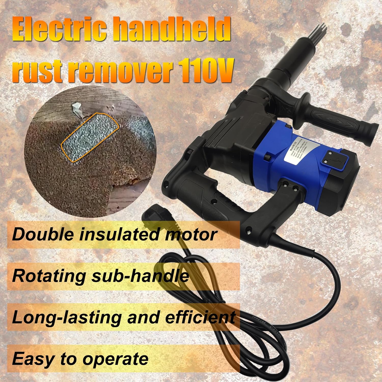 Electric Rust Remover with 3200-3400 BPM Power