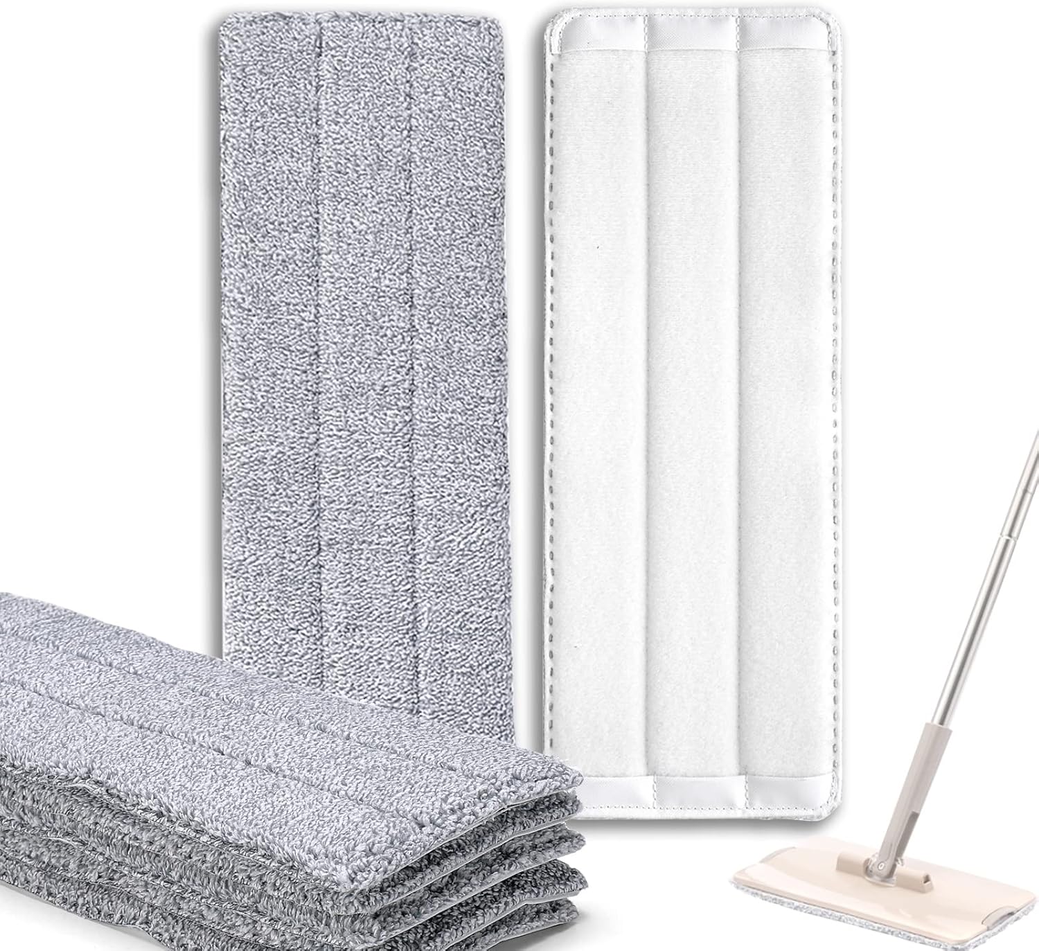Bycarm 6 Pack Microfiber Mop Pads for 13 Inch Flat Mop