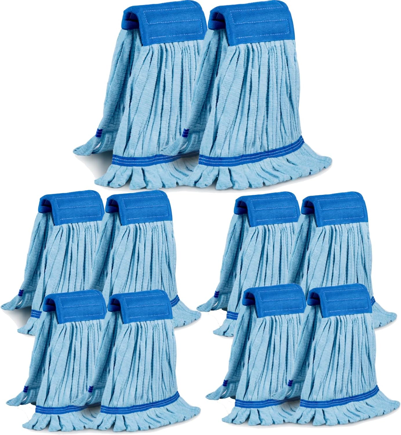 10 Pack Large Microfiber Tube Mop Refill - Heavy Duty Industrial Mop Head