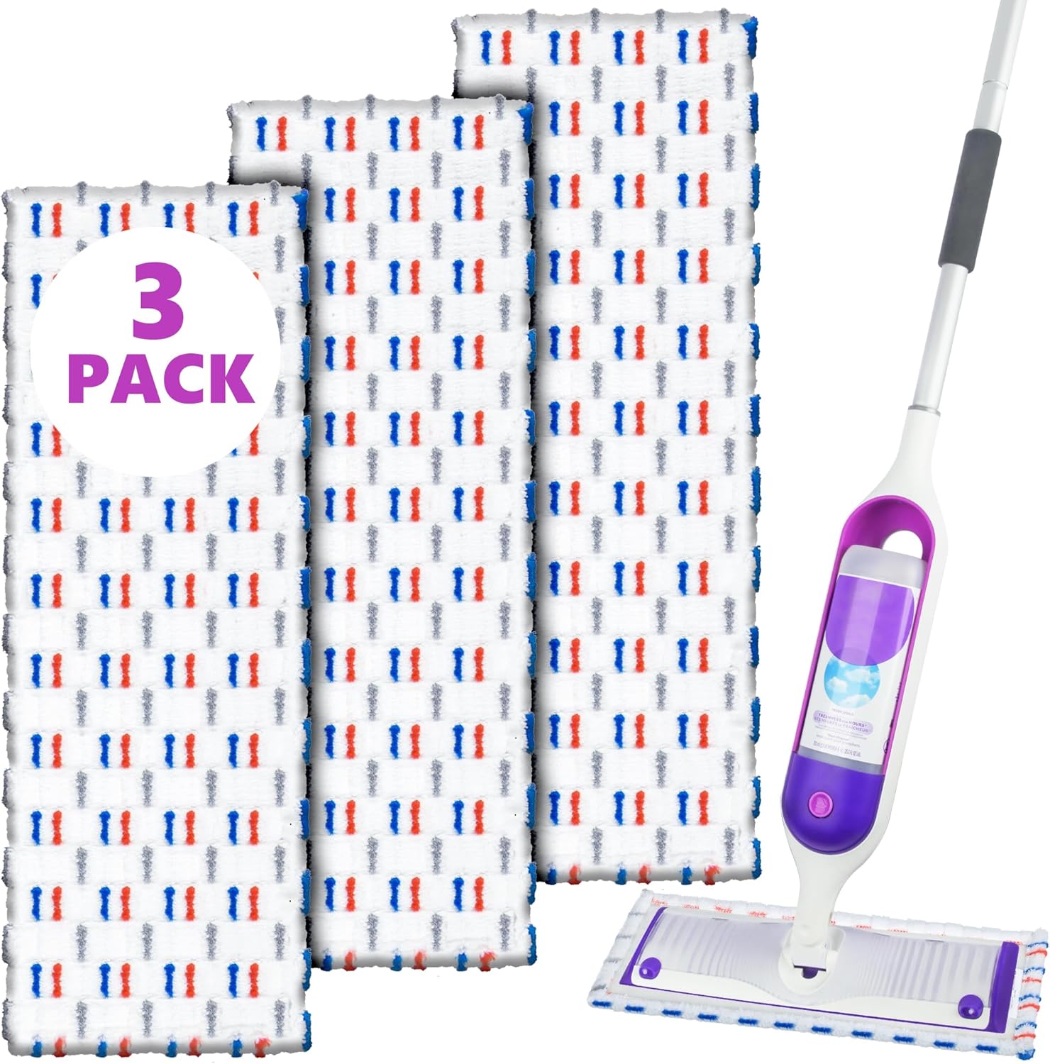 UMAYCOOL 3 Pack Reusable Swiffer Mop Pads