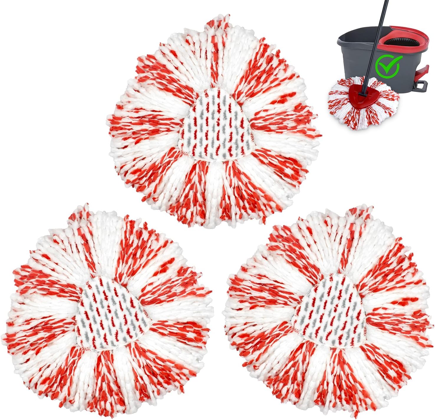 3 Pack Deep Clean Refill for Oceda EasyWring Spin Mop System
