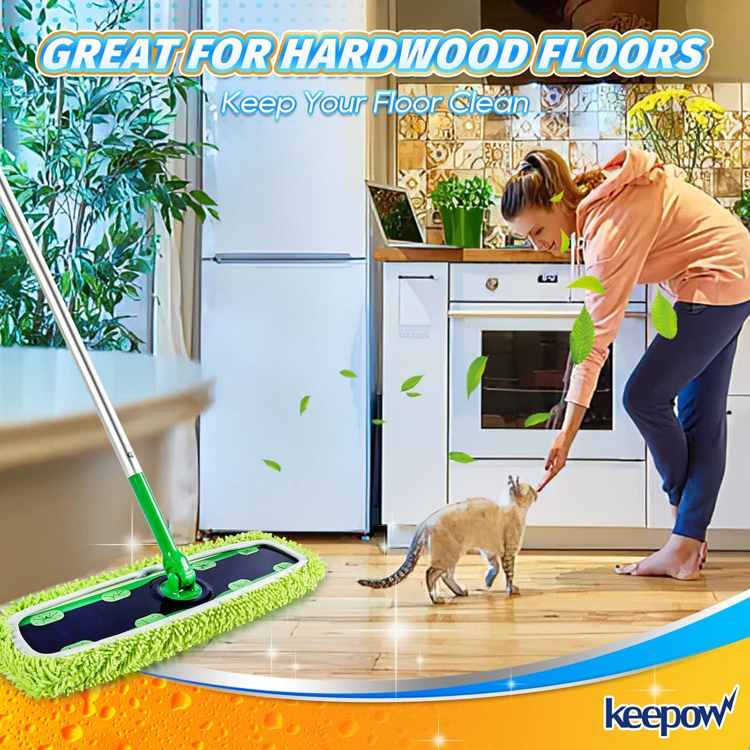 KEEPOW XL Mop Pads for Swiffer XL Reusable Washable 6 Pack