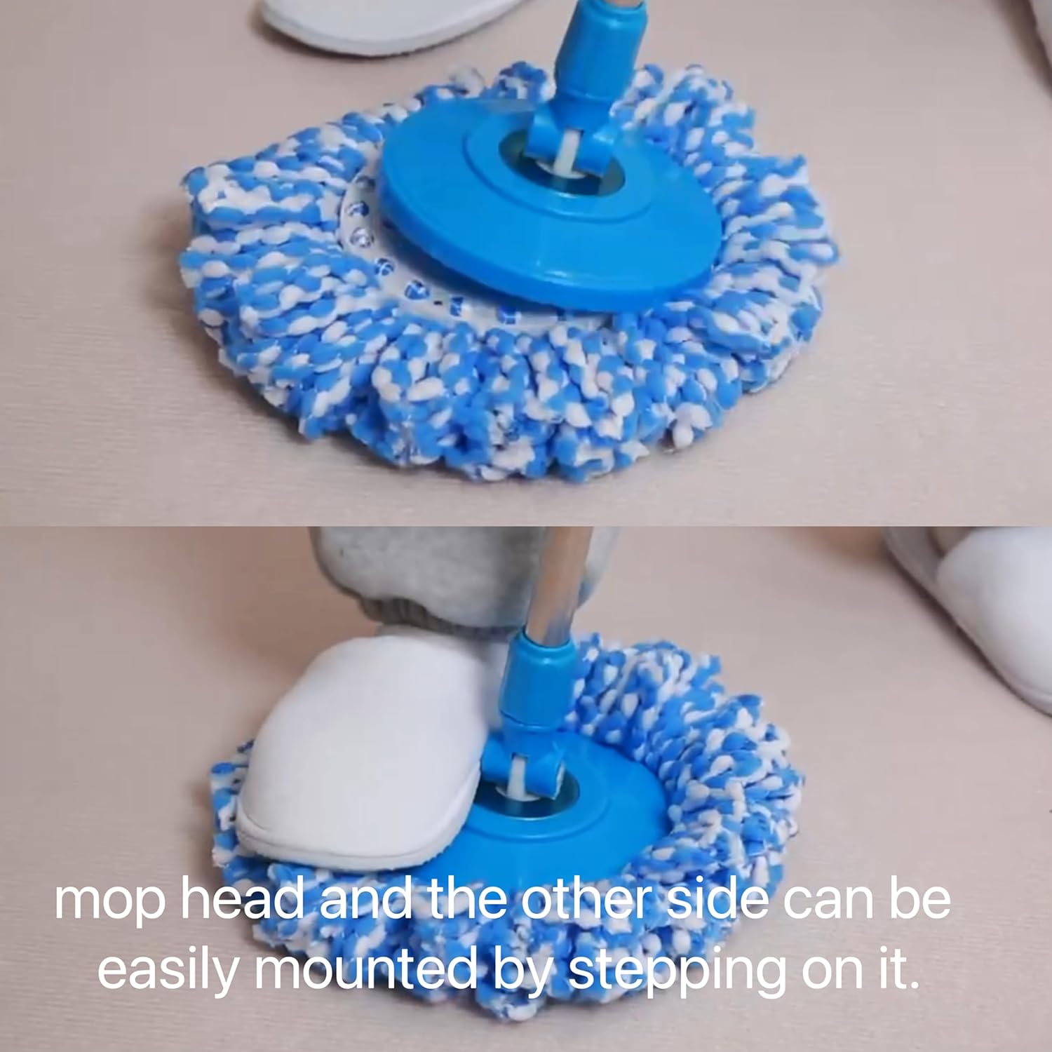LeoJiang Spin Mop Handle Replacement 360 Degree Rotating Telescopic