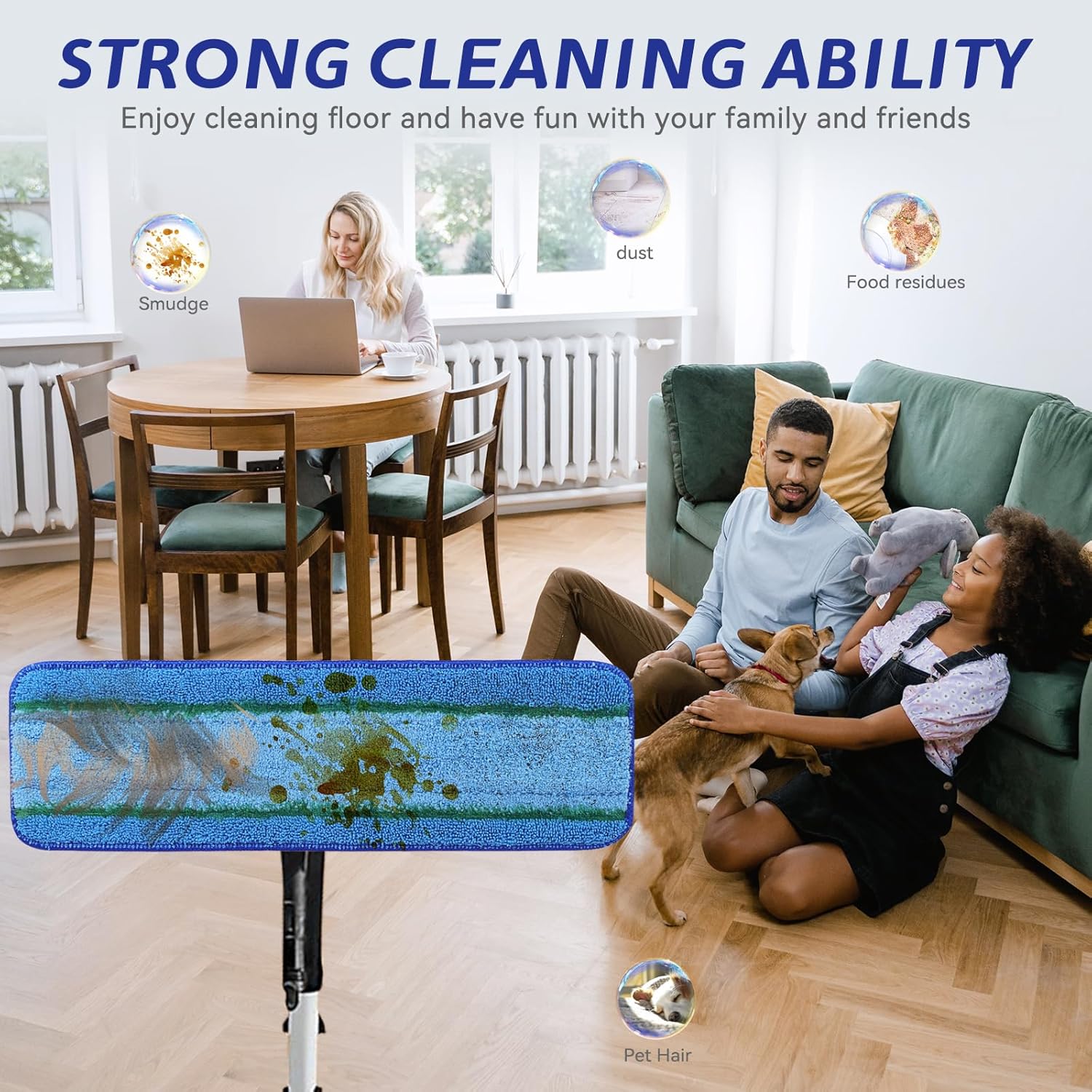 Upgraded Microfiber Mop Pads for Rubbermaid 18 Inch Mops 8 Pack