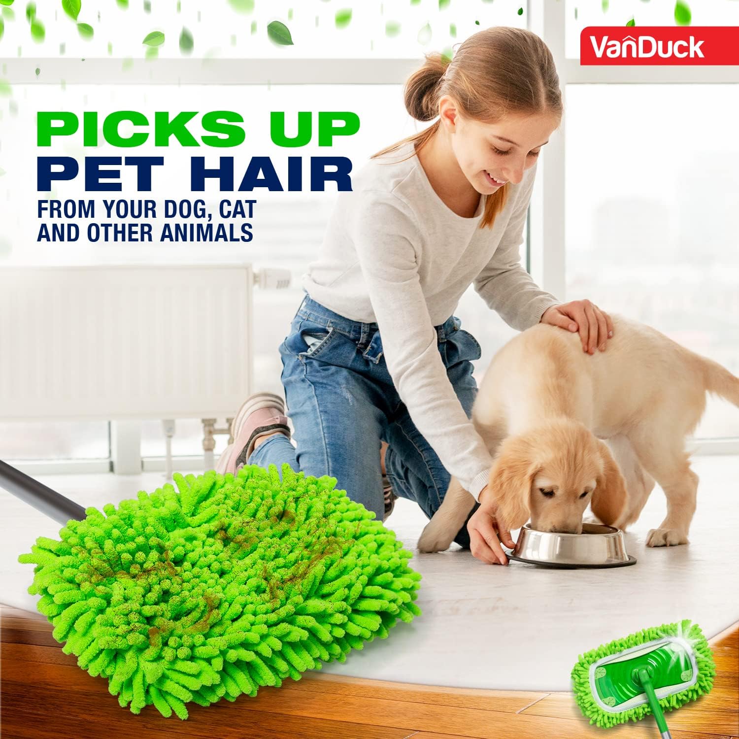 VanDuck Dust Mop Refill 6 Pack - Microfiber Pet Heavy Duty Dry Cloth