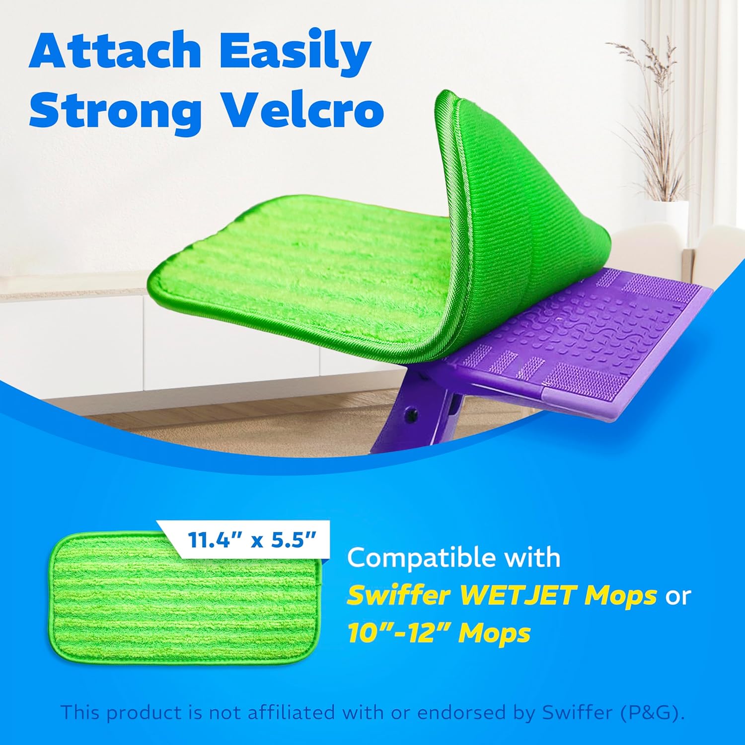 Befanty 4 Pack Reusable Microfiber Mop Pads with Scraper 1