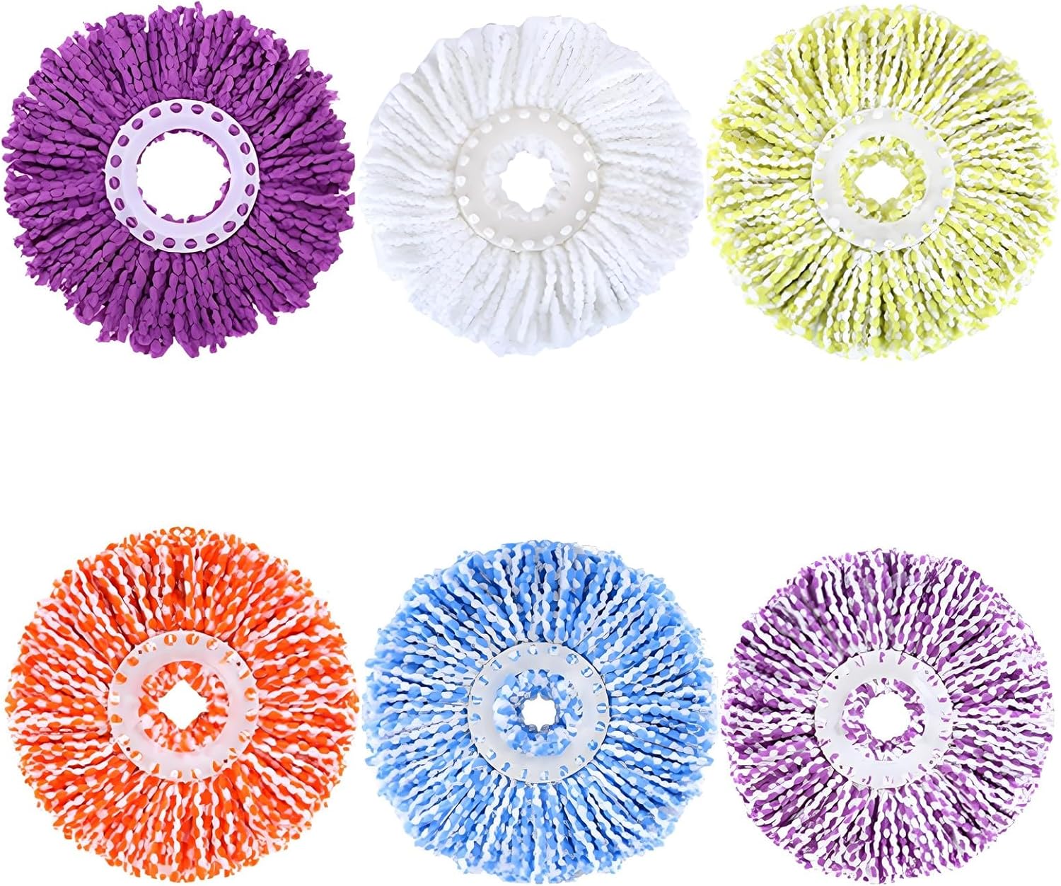 6 Pack Spin Mop Replacement Heads 63 Inch Round Microfiber Mop Refills 1