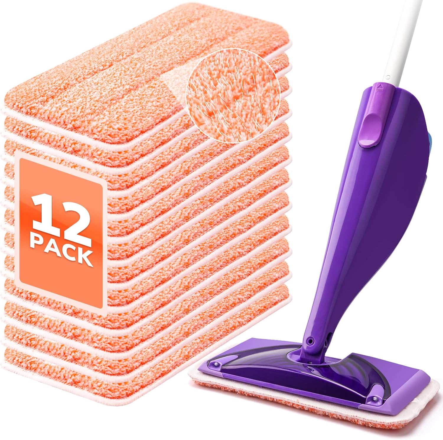 Power Scrubbing Reusable Mop Pads for Swiffer Wet Jet 12 Pack