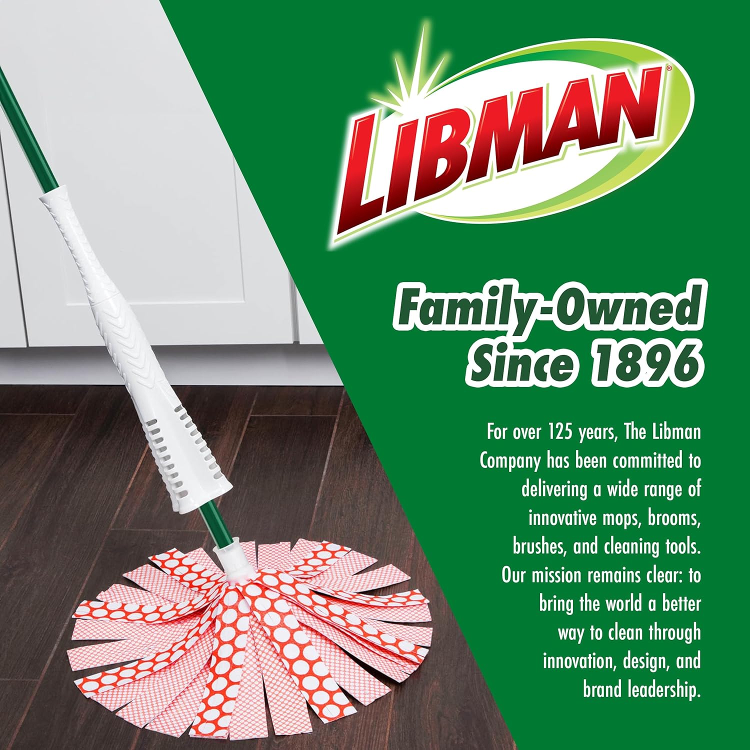 Libman Wonder Mop with 3 Refills - 62 Inch Handle