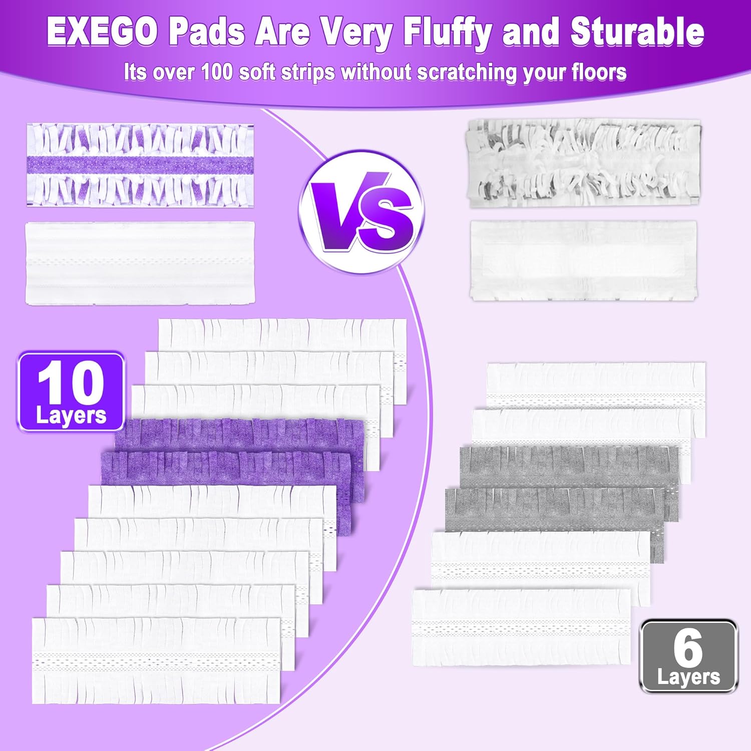 EXEGO Power Mop Pads Refills 12 Count for Multi-Surface Cleaning