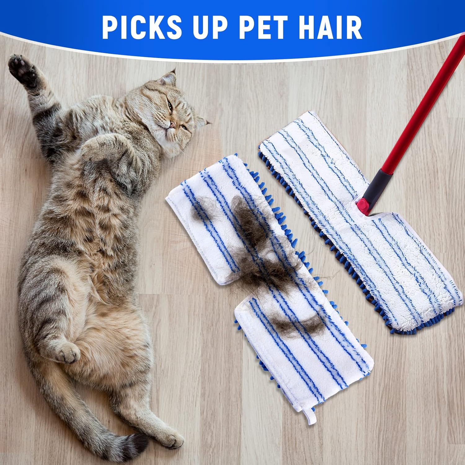 Kingmix 4 Pack Microfiber Flip Mop Refills