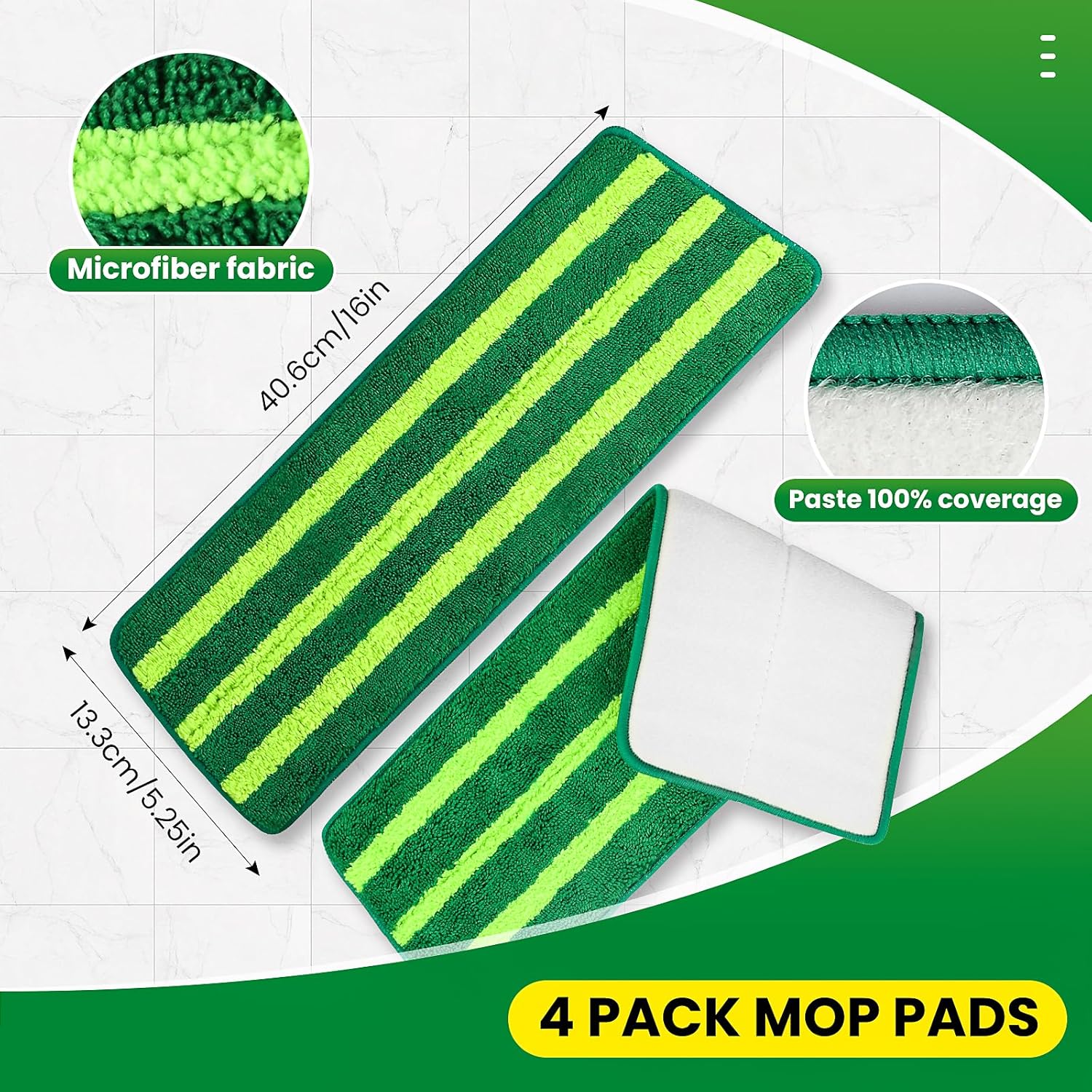 4 Pack Microfiber Spray Mop Pads Refills for Libman Freedom Spray Mop