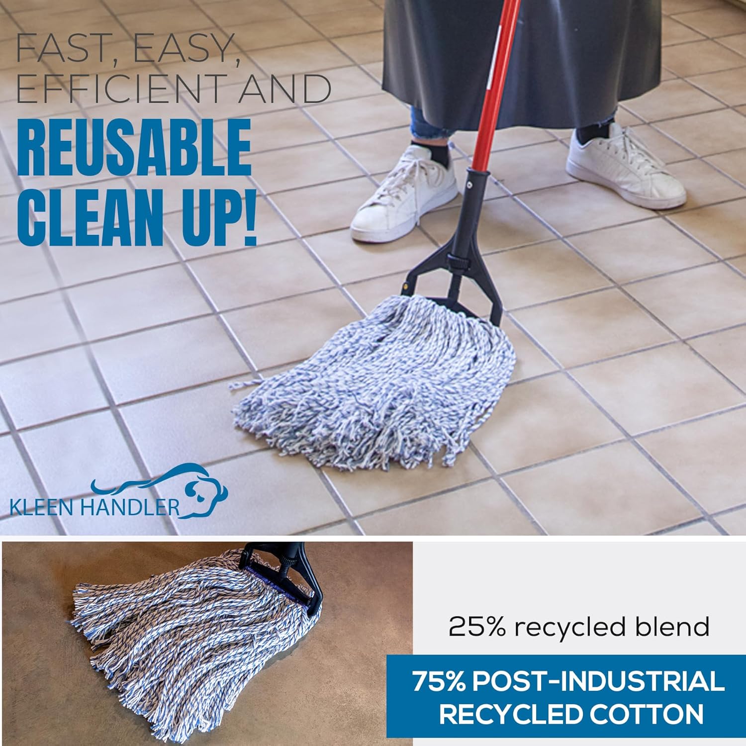 KLEEN HANDLER Cut End Finish Mop Pack of 6