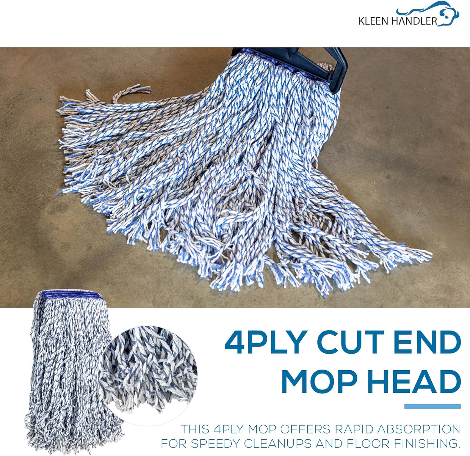 KLEEN HANDLER Cut End Finish Mop Pack of 6