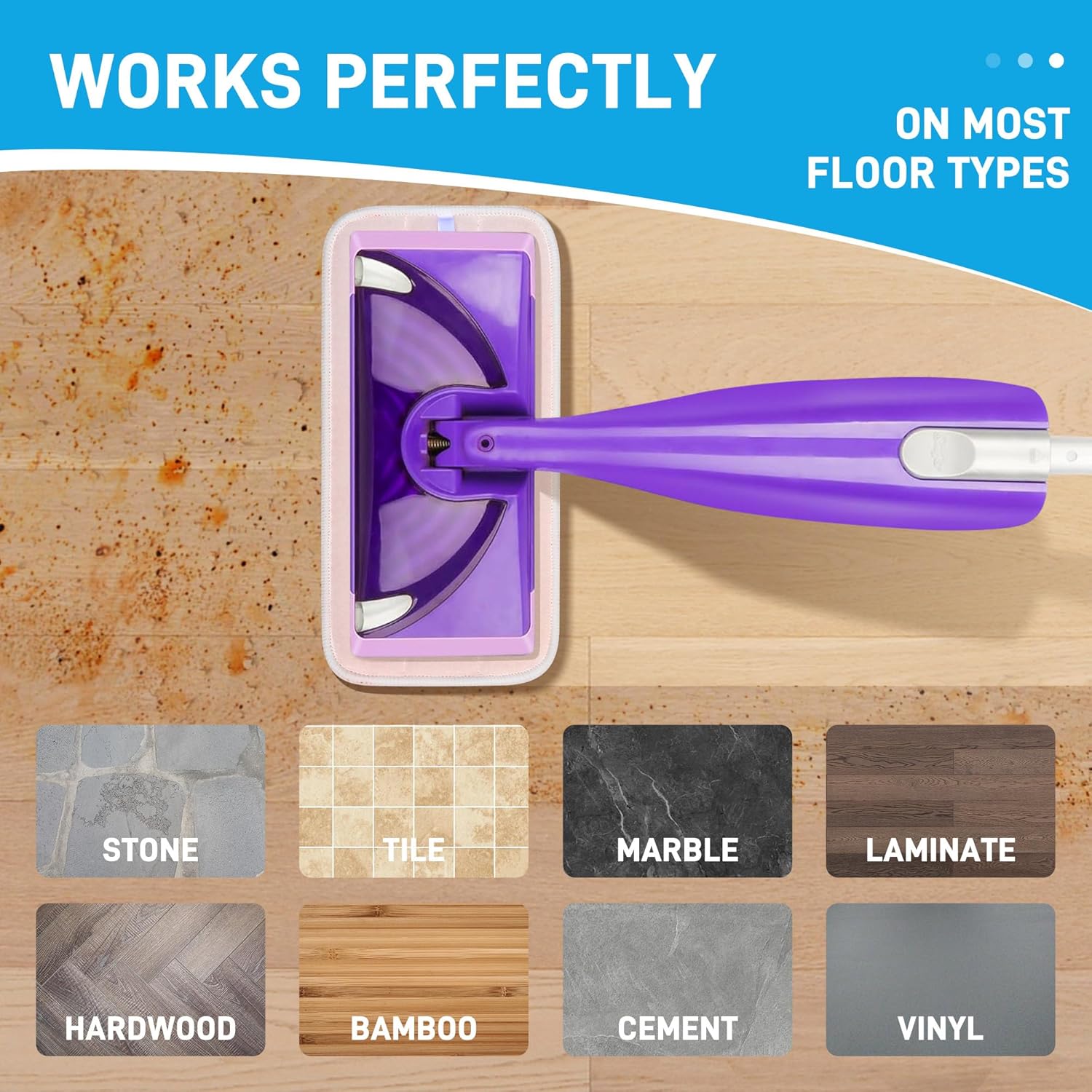 Bvhonwe 8 Pack Reusable Swiffer Wet Jet Mop Pads