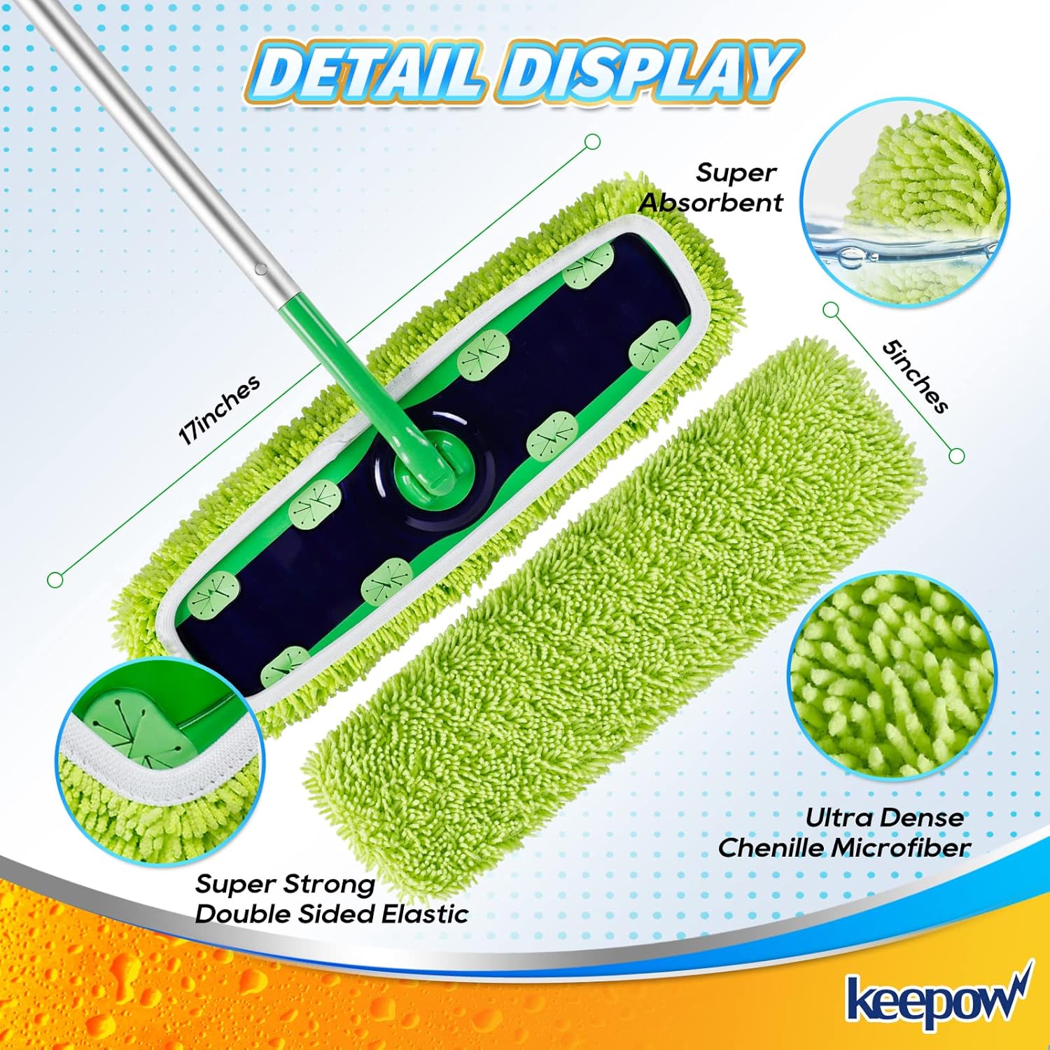 KEEPOW Reusable XL Wet Pads Refills for Swiffer XL Mop