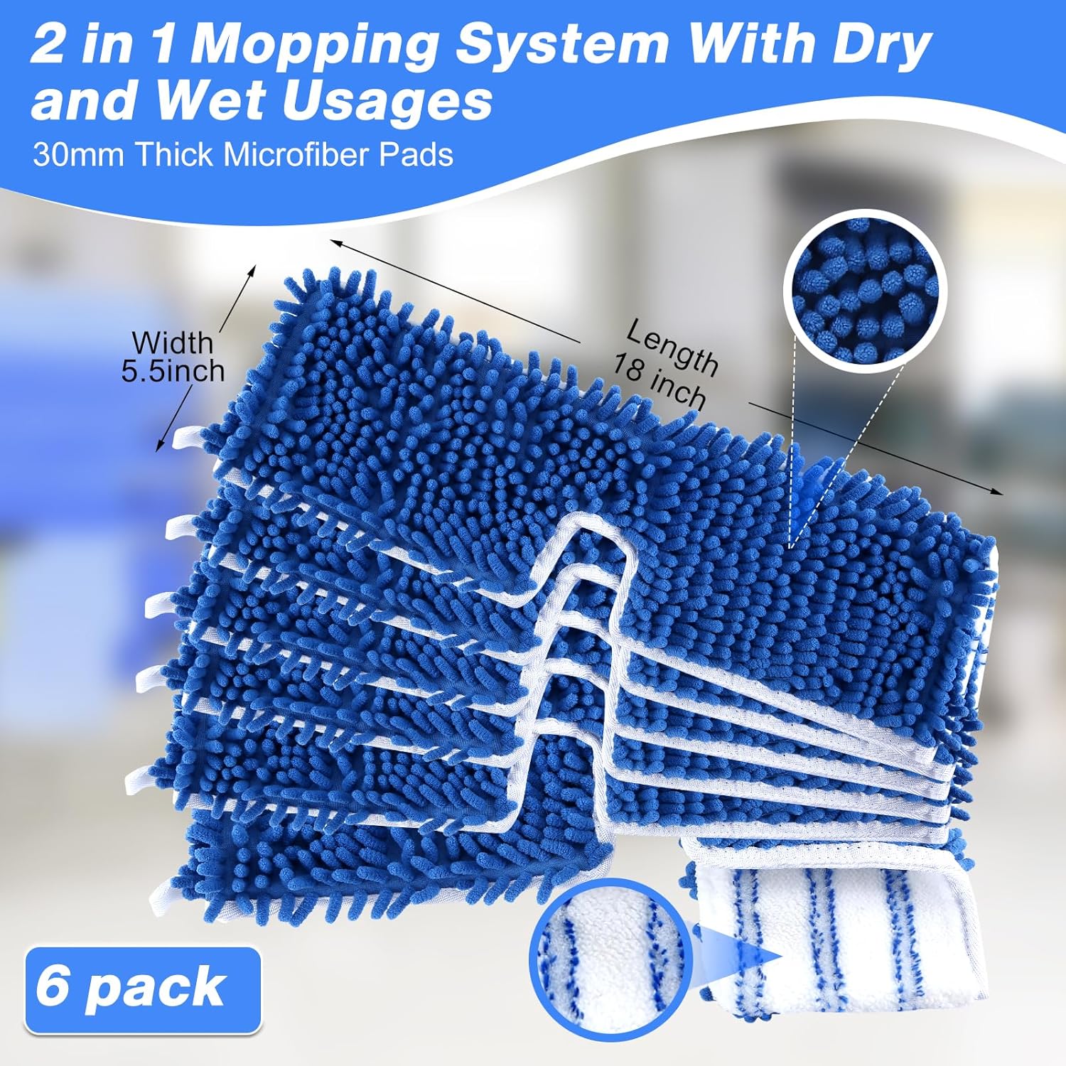 Sealuncle Microfiber Mop Refill Heads Pack of 6