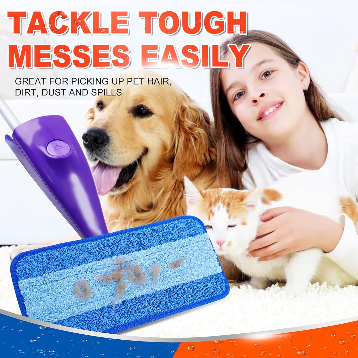 DR DAPPER Reusable Wet Jet Pads 4 Pack for Swiffer WetJet Mop