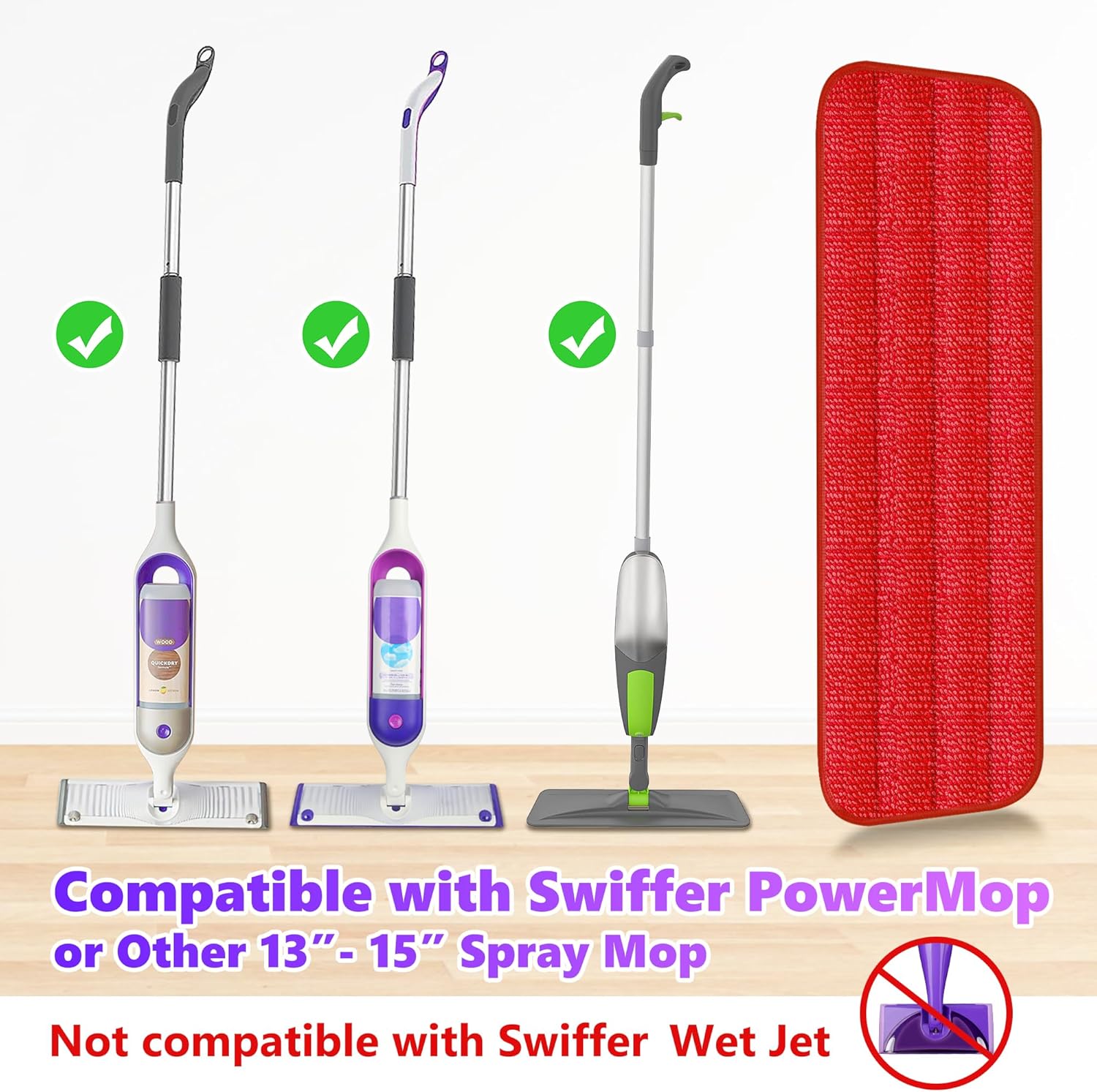 ILAVCOOL 18 Pack Reusable Mop Pads for Swiffer PowerMop
