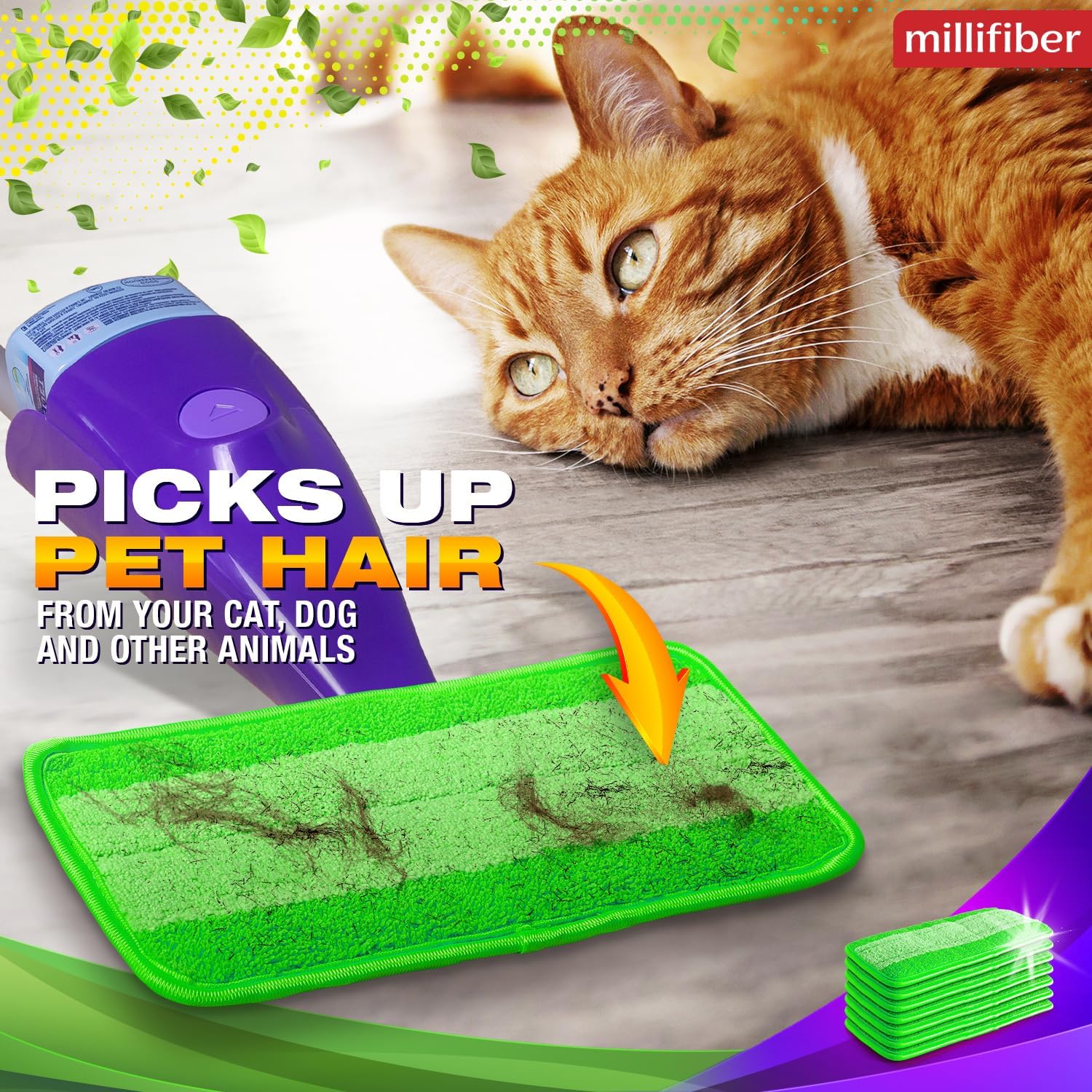 Millifiber Reusable Mop Pads for Swiffer WetJet 2 Pack - Eco-Friendly