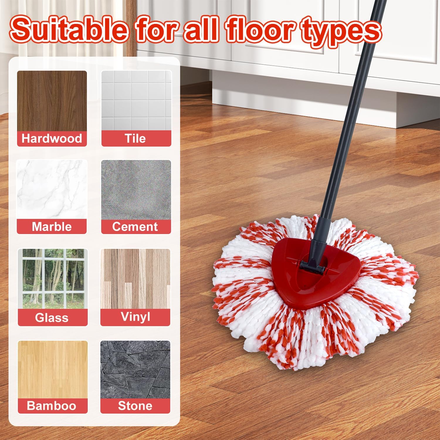 3 Pack Deep Clean Refill for Oceda EasyWring Spin Mop System