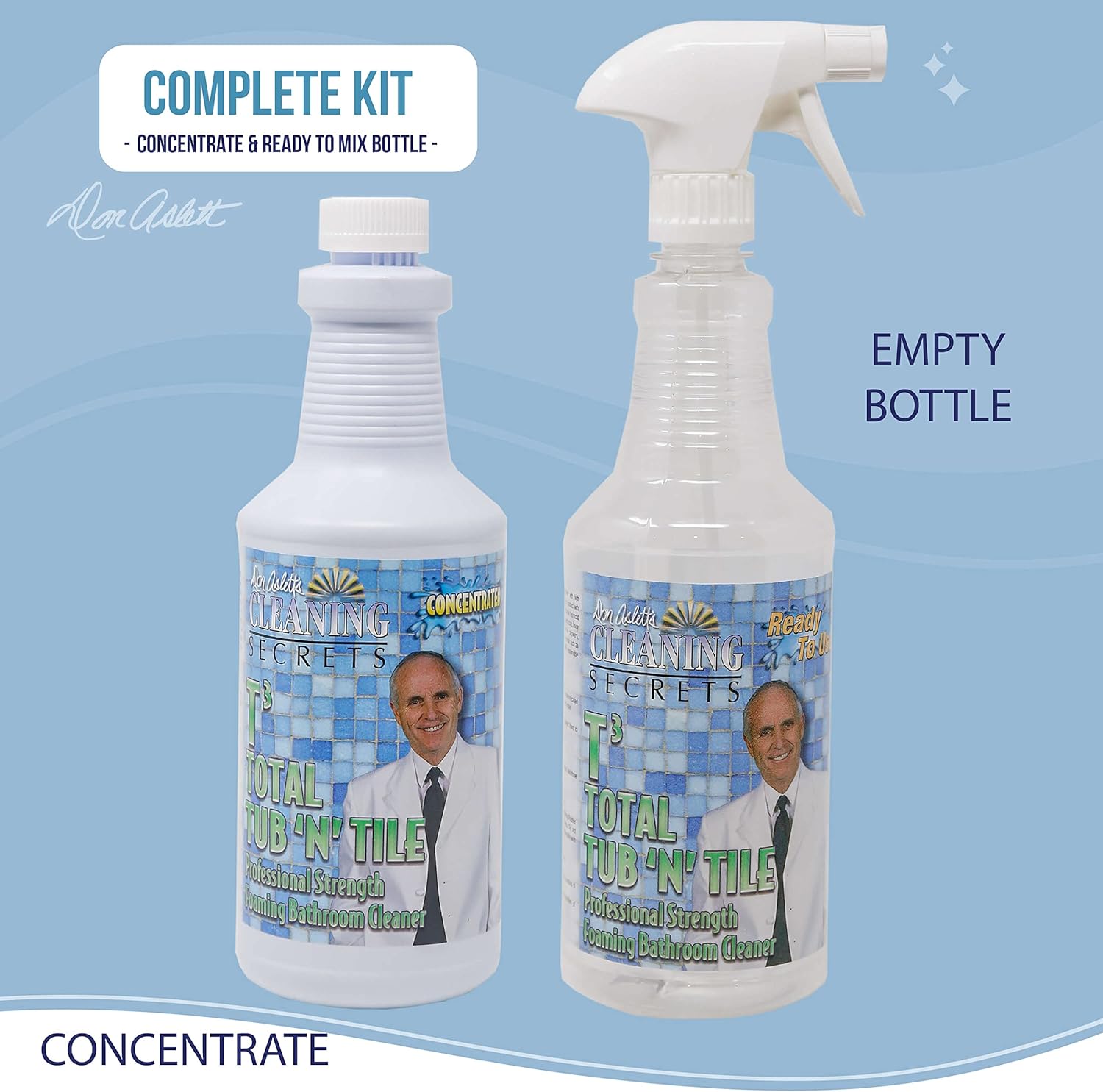 Don Aslett Tub n Tile Foaming Cleaner - 32 Oz Concentrated Formula