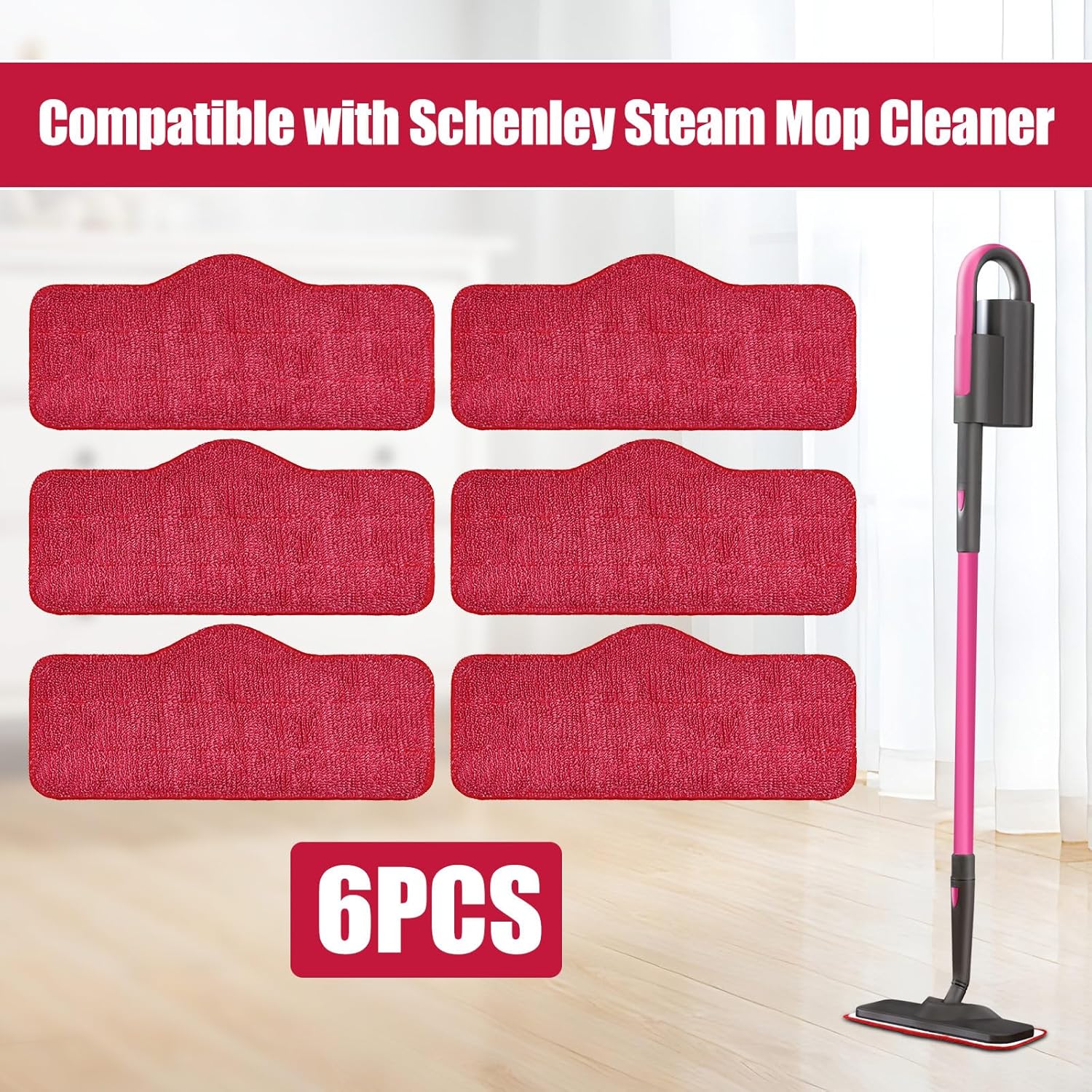 Yuunaie Steam Mop Pads 6-Pack for Schenley