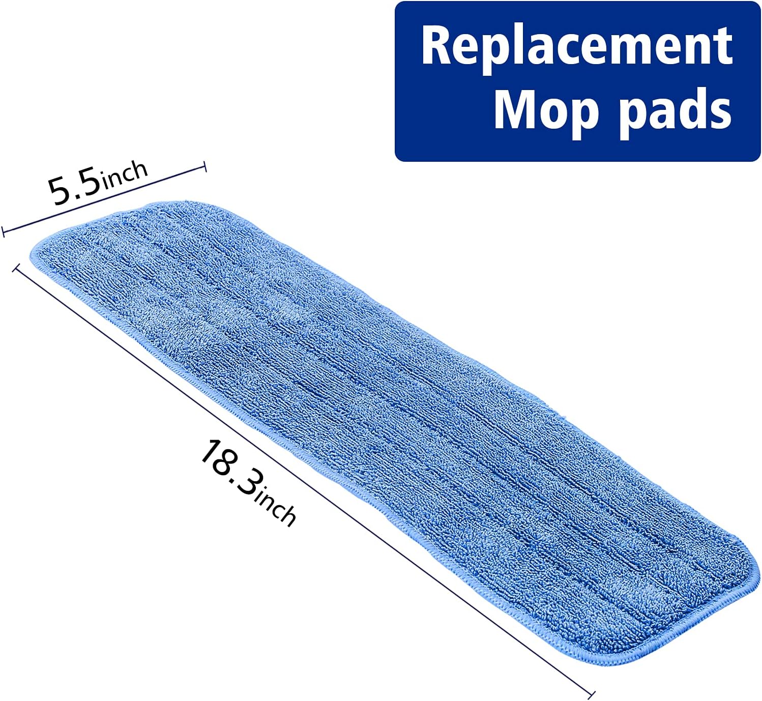 Pokin Washable Microfiber Mop Head Replacement 6Pack - Blue