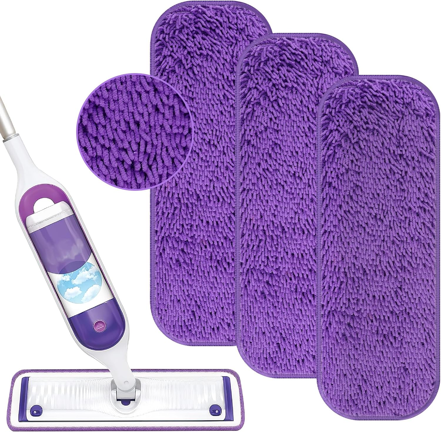 Yicotira Reusable Power Mop Refill Pads 3 Pack