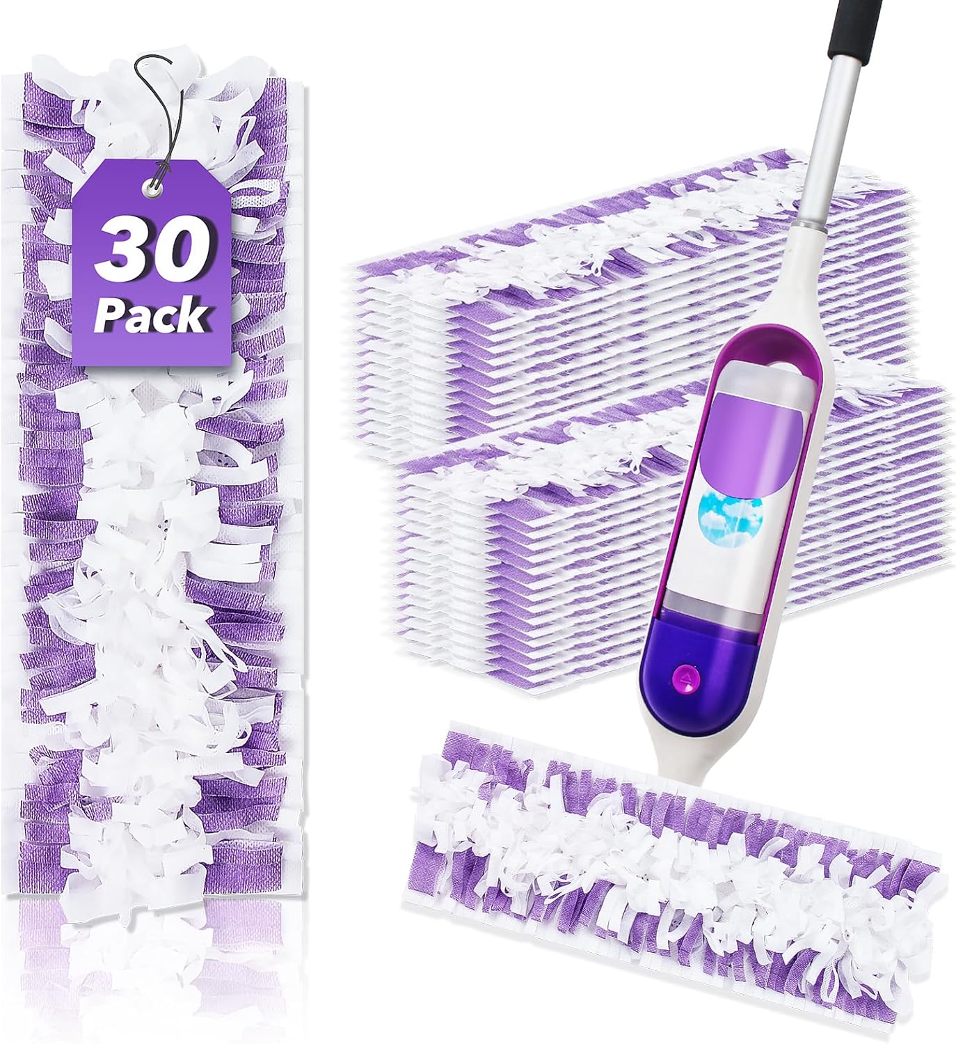 30 Pack Swiffer Power Mop Refills - Purple Multi-Surface Cleaning Pads