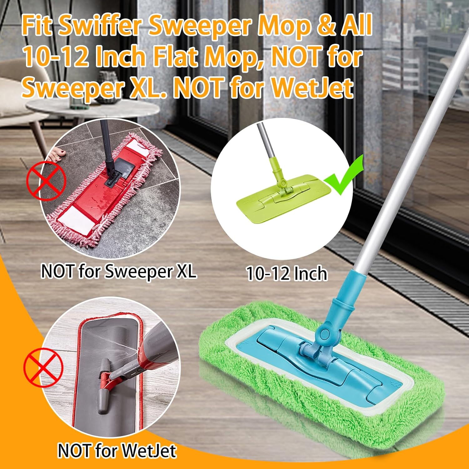Unoutur Reusable Microfiber Mop Pads 16PCS
