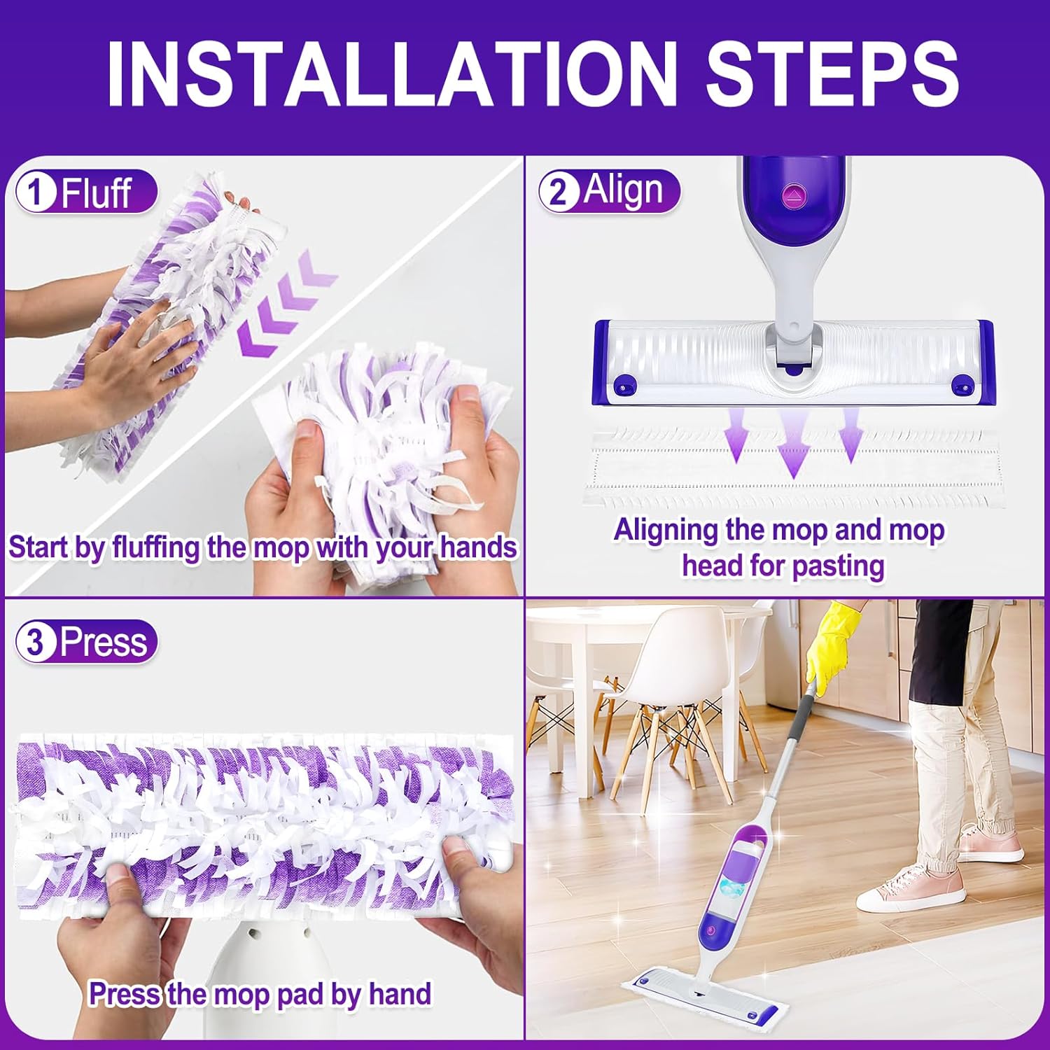 Cafonil Power Mop Pads Refills 36 PCS Multi-Surface