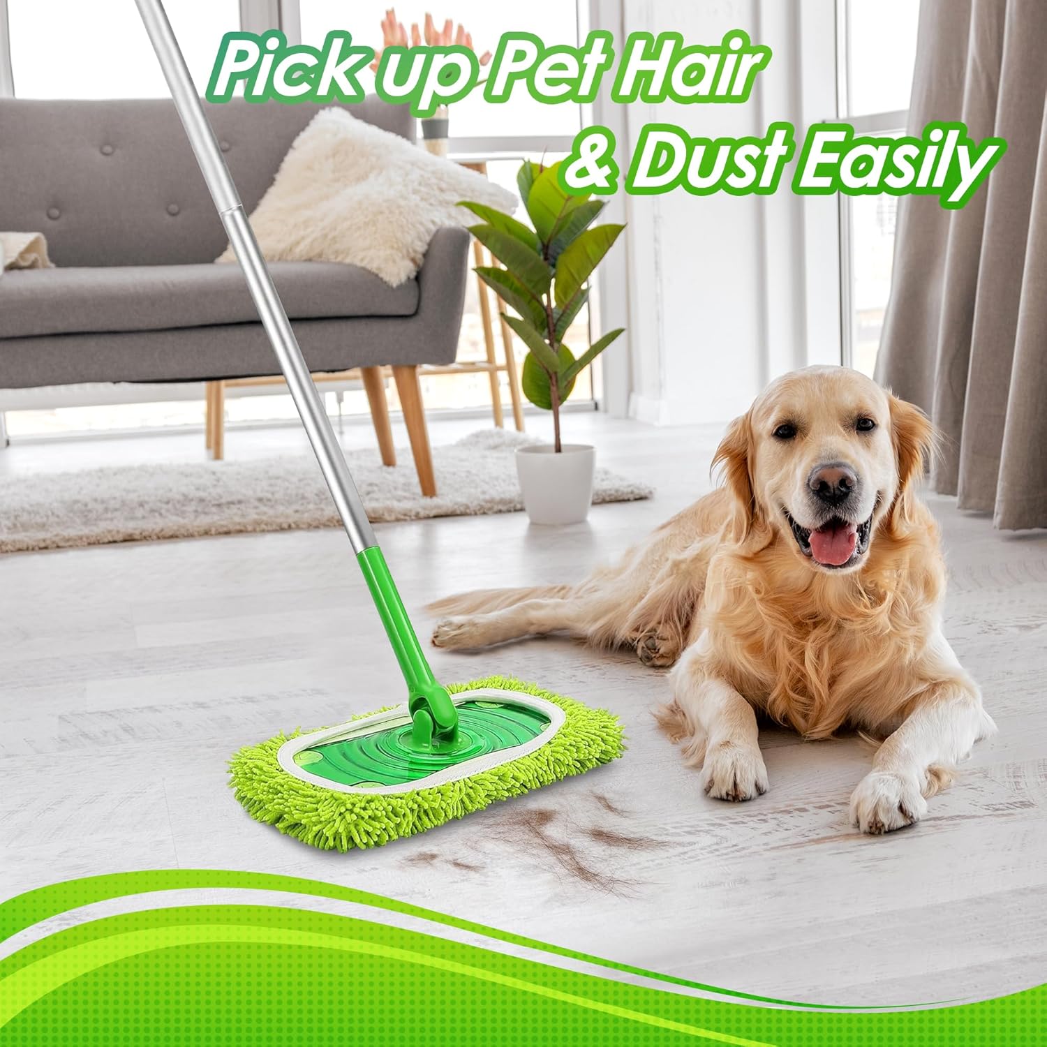 NEWE Reusable Microfiber Mop Pads 4 Pack Swiffer Compatible