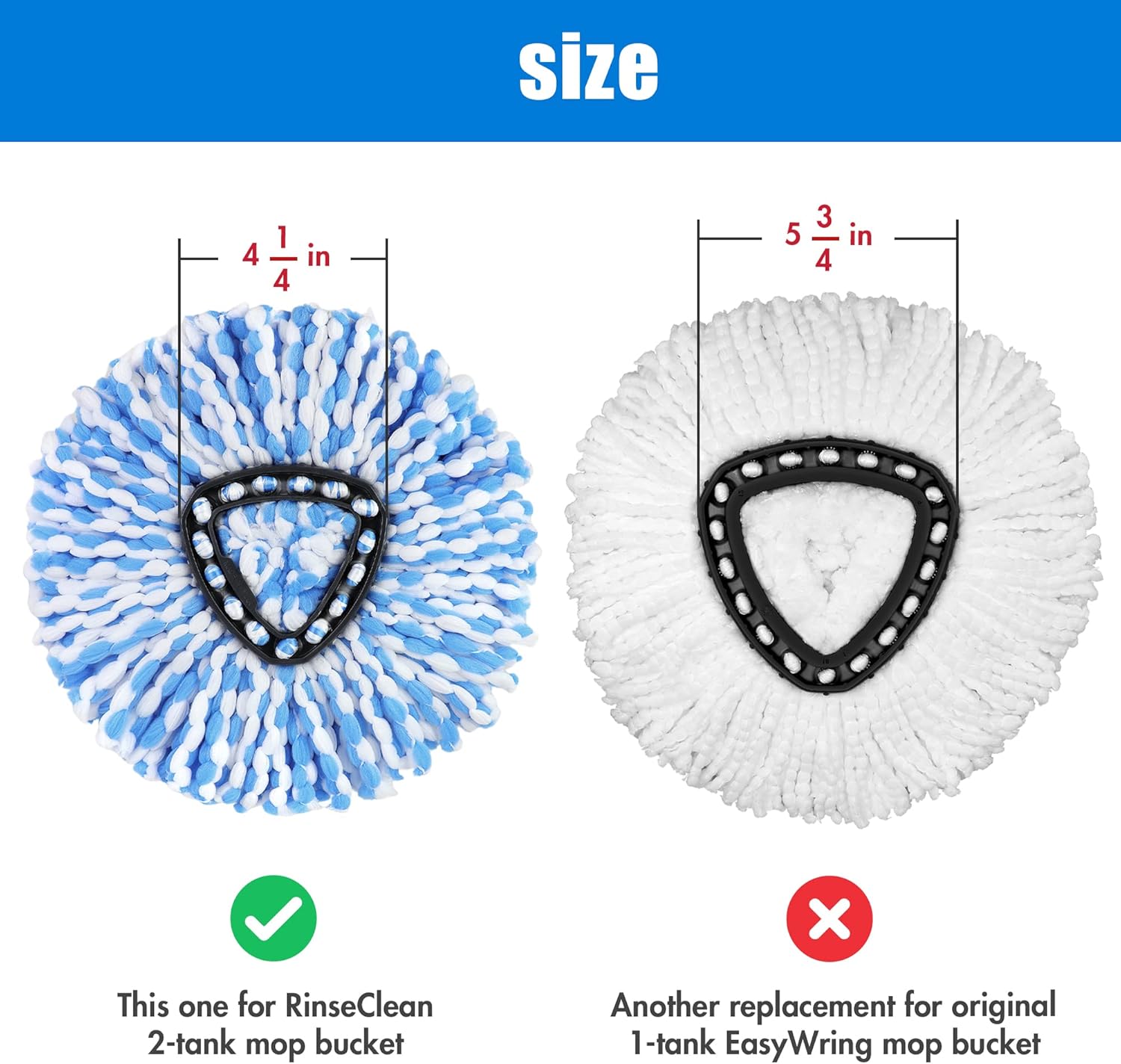 3 Pack Microfiber Mop Heads for O-Ceda RinseClean Spin Mop 1