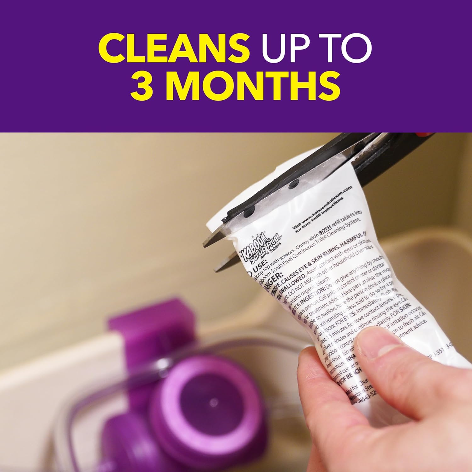Kaboom Scrub Free Toilet Bowl Cleaner System with 2 Refills 1