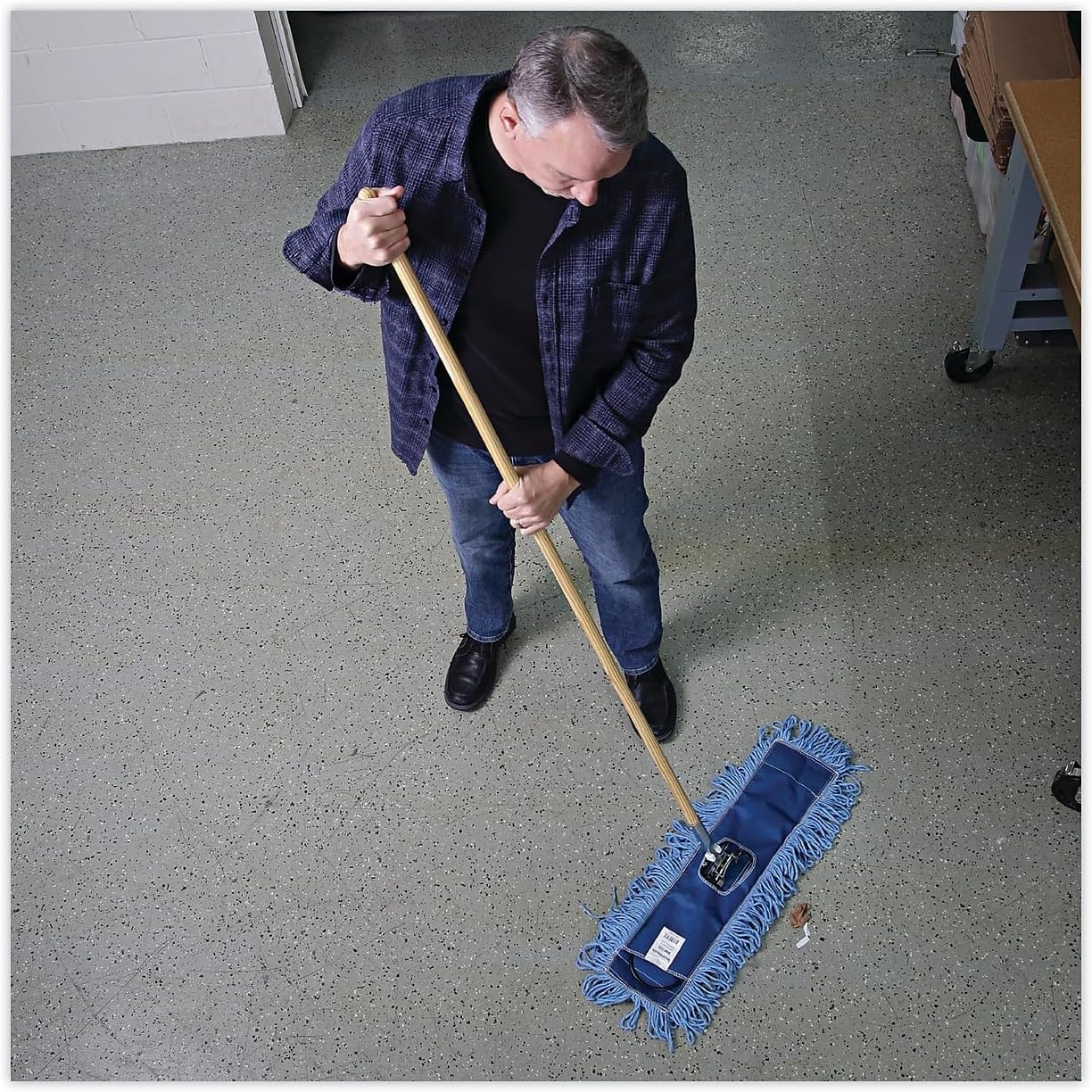 Boardwalk 1490 Clip-On Dust Mop Handle - Swivel Head 60in Long