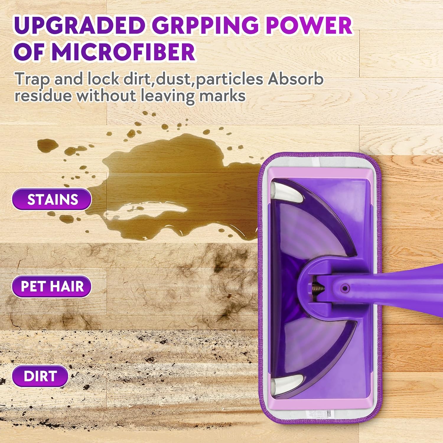 PAPCLEAN Reusable Mop Pads 6 Pack for Swiffer Wet Jet