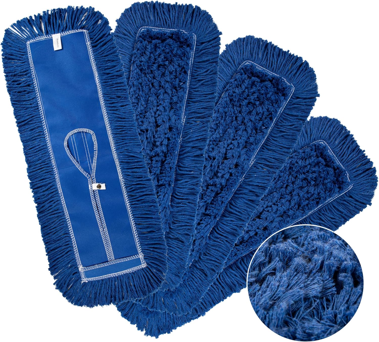 4 Pack 24-Inch Washable Dust Mop Heads - No Clinging Easy to Use