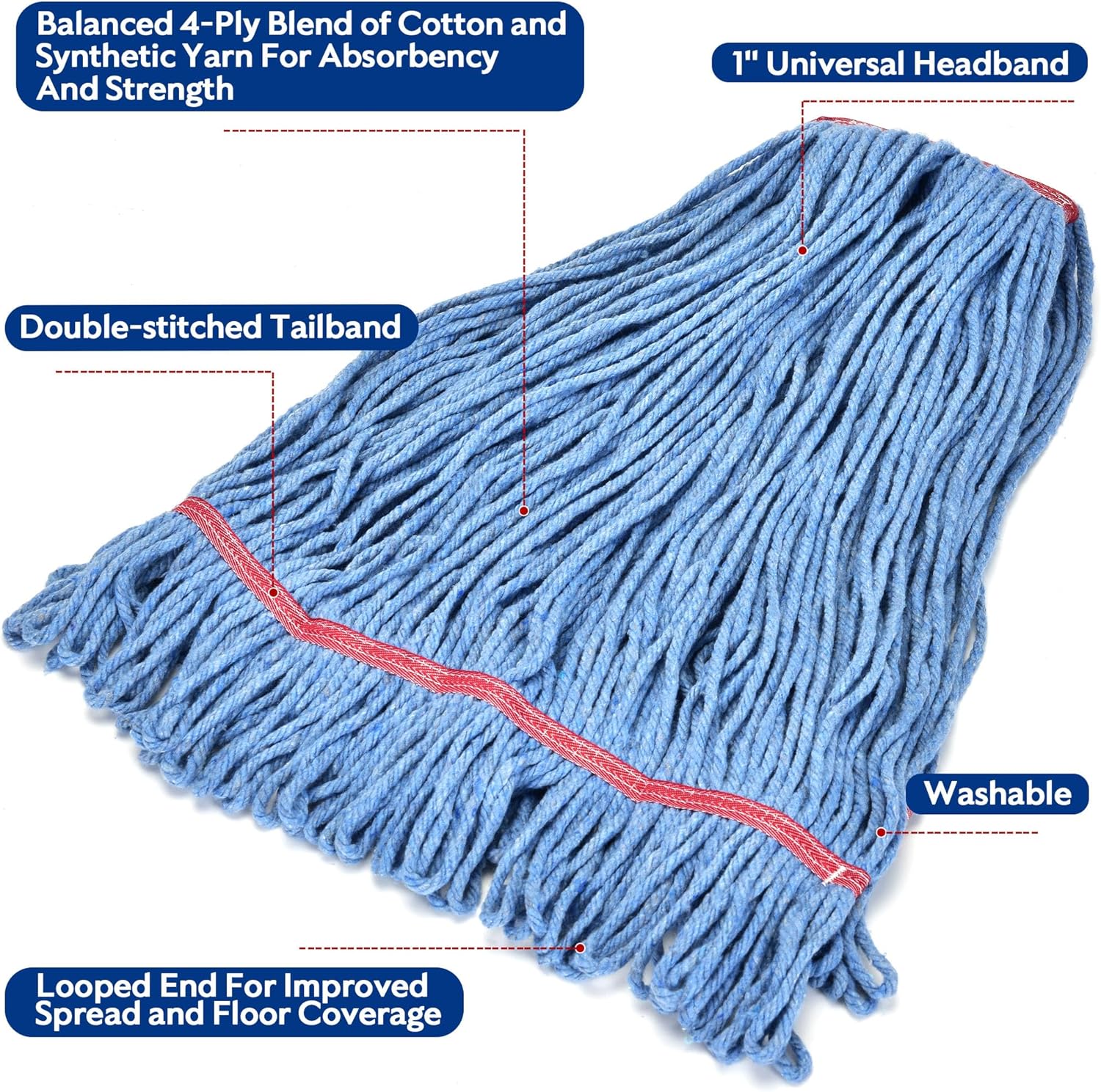 Matthew Heavy Duty Mop Head 24oz Pack of 3