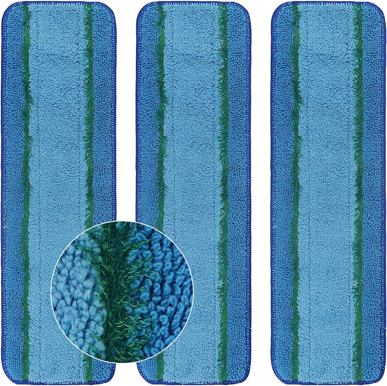 3 Pack Deep Clean Microfiber Pads for Bona Mops
