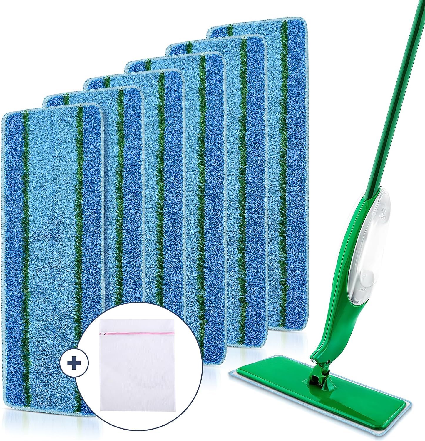 6 Pack NIXOOT Microfiber Spray Mop Refill Pads with Laundry Bag