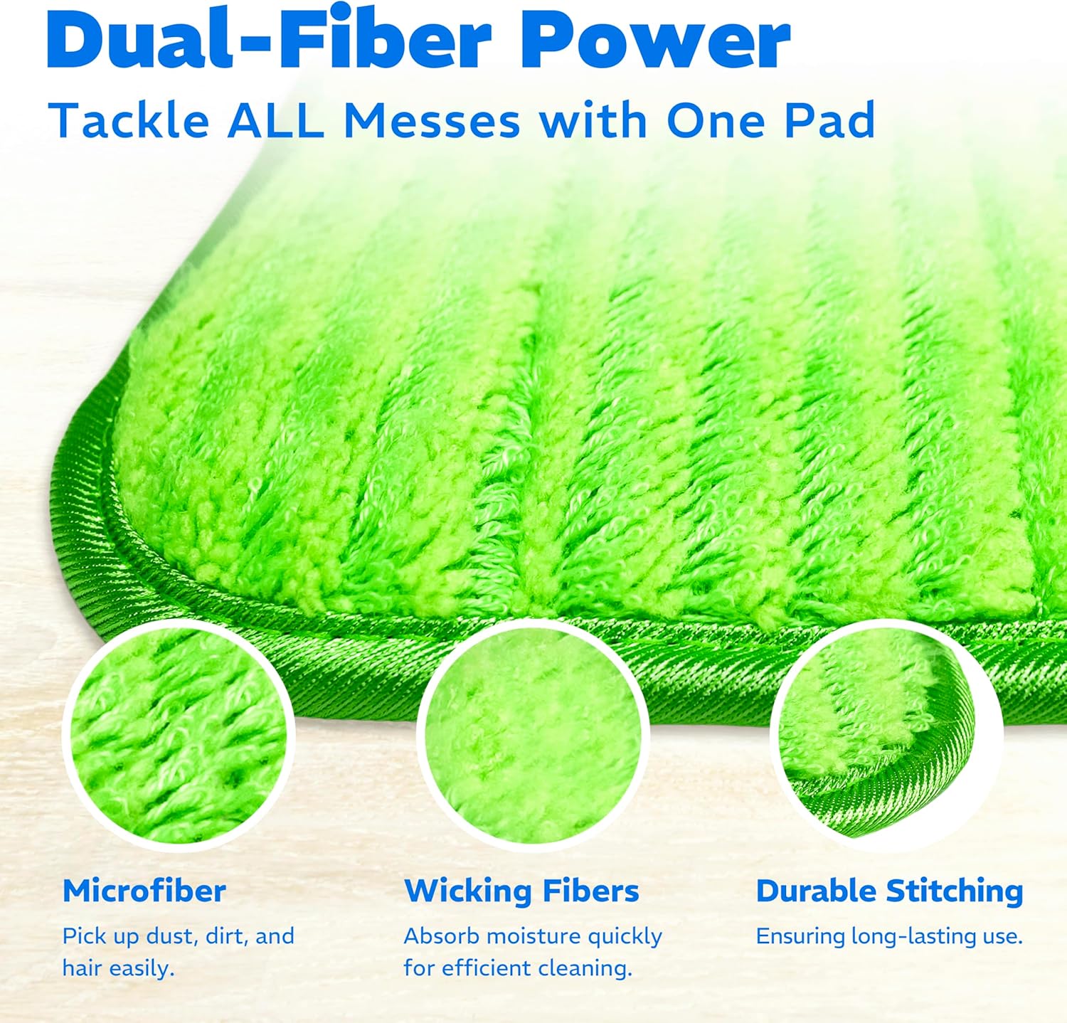 Befanty 4 Pack Reusable Microfiber Mop Pads with Scraper 1