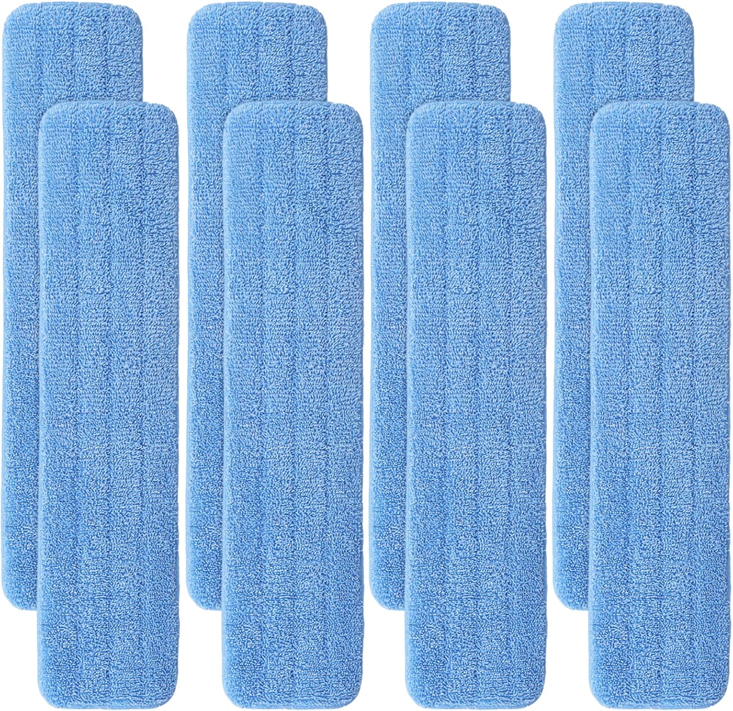 BeiLan 24 Microfiber Mop Pad Refills - 8 Pack Reusable Wet Dry Cleaning Pads