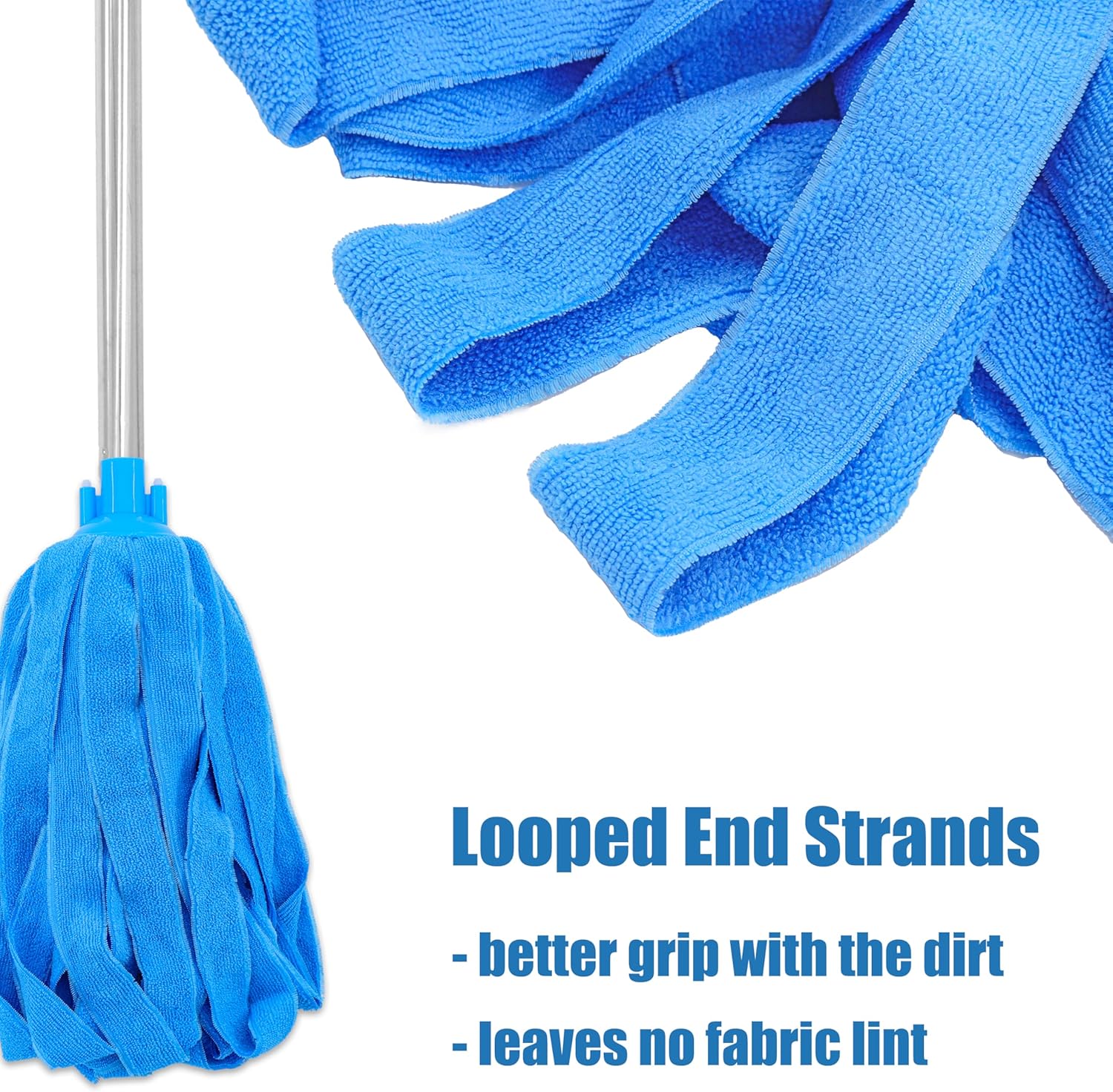 EaseYourDay Microfiber Mop Refill Blue 3pcs for 34 inch Poles